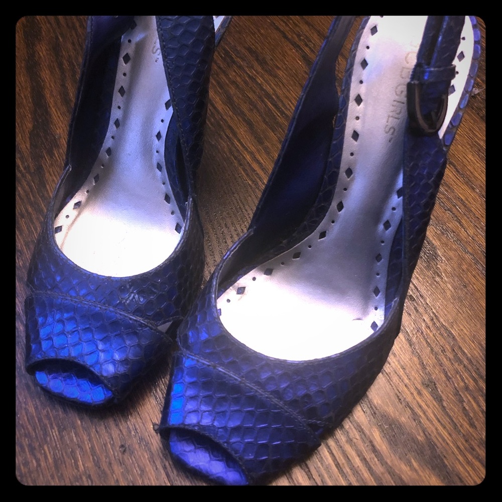 Blue BCBG Girls "snakeskin" shoes